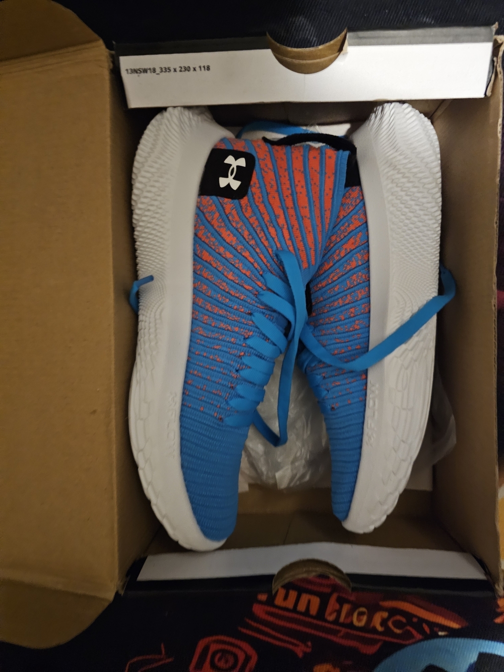 Under Armour Blue & Orange Knit Athletic Sneakers